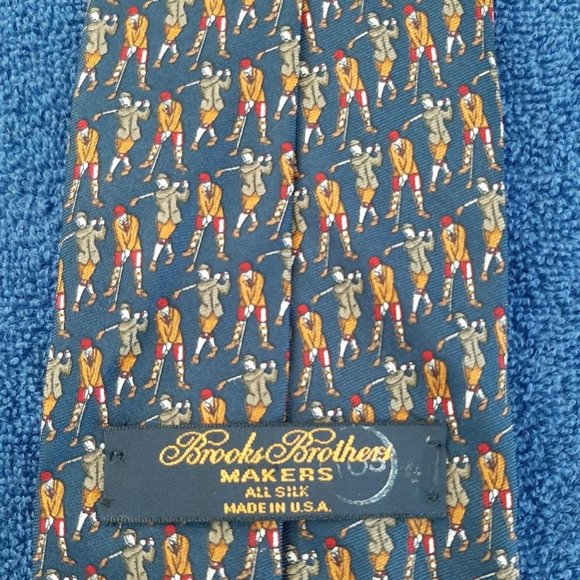 Brooks Brothers Silk Golf Necktie~Made in USA - Picture 2 of 3